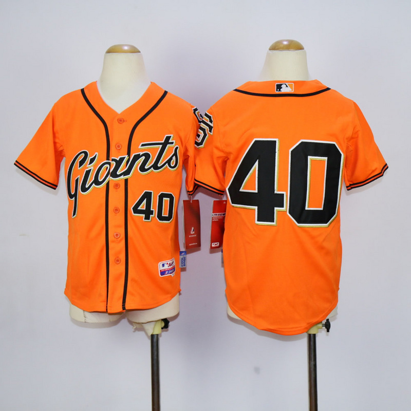 Youth San Francisco Giants #40 Bumgarner Orange MLB Jerseys